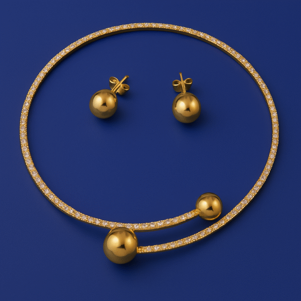 SET CHOKER Y ARETES "Alba Serena" - Imagen 2