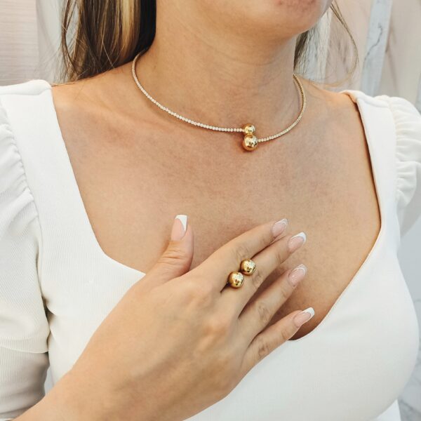 SET CHOKER Y ARETES "Alba Serena"